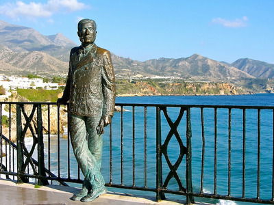 Statue on the Balcony of Europe — Nerja and Malaga surroundings