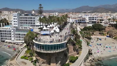 The Balcony of Europe in Nerja overlooking the Mediterranean Sea