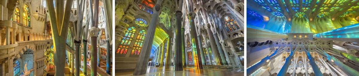 Interior de la Sagrada Familia en Barcelona
