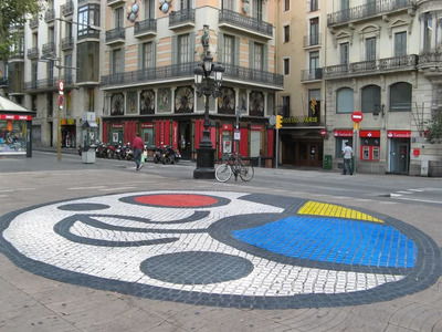 Mosaico de Miró en La Rambla