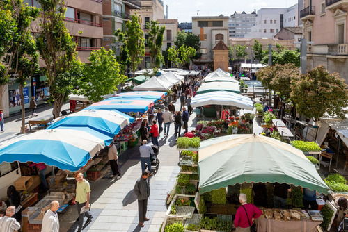 Granollers street market in the province of Barcelona on Thursdays