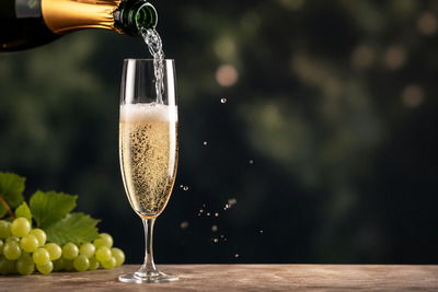 Бокал с игристым вином Cava