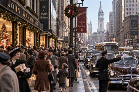 Historical Black Friday scene in Philadelphia