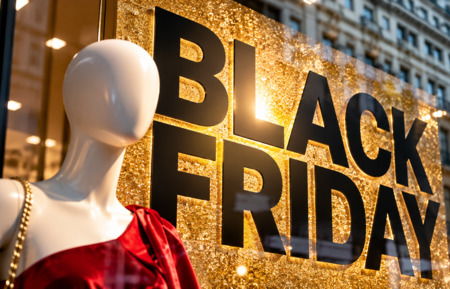 Shop window during Black Friday