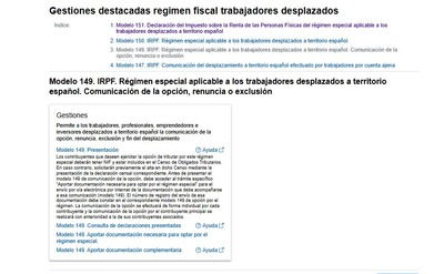 Modelo 149 for the special tax regime for digital nomads in Spain