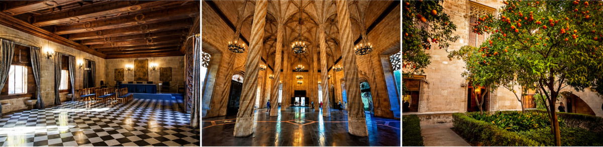 Interior de la Lonja de la Seda Interior de la Lonja de la Seda en Valencia
